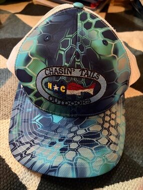 Chasin' Tails Outdoors Blue & Green Mesh Trucker Hat